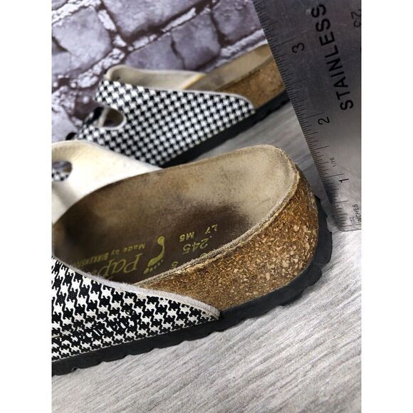 BIRKENSTOCK PAPILLIO Black White Leather Footbed Sandals Women’s Sz 38EU/7.5M US - Picture 16 of 16